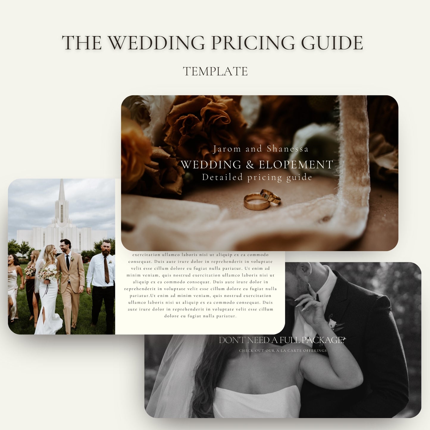 The Wedding and Pricing Guide Template for Photographers BUNDLE